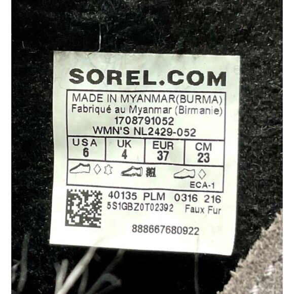 GRAY SOREL BOOTS SZ 6 SUEDE FAUX FUR TRIM JOAN OF ARTIC WEATHER WATERPROOF WOMEN - Picture 5 of 6